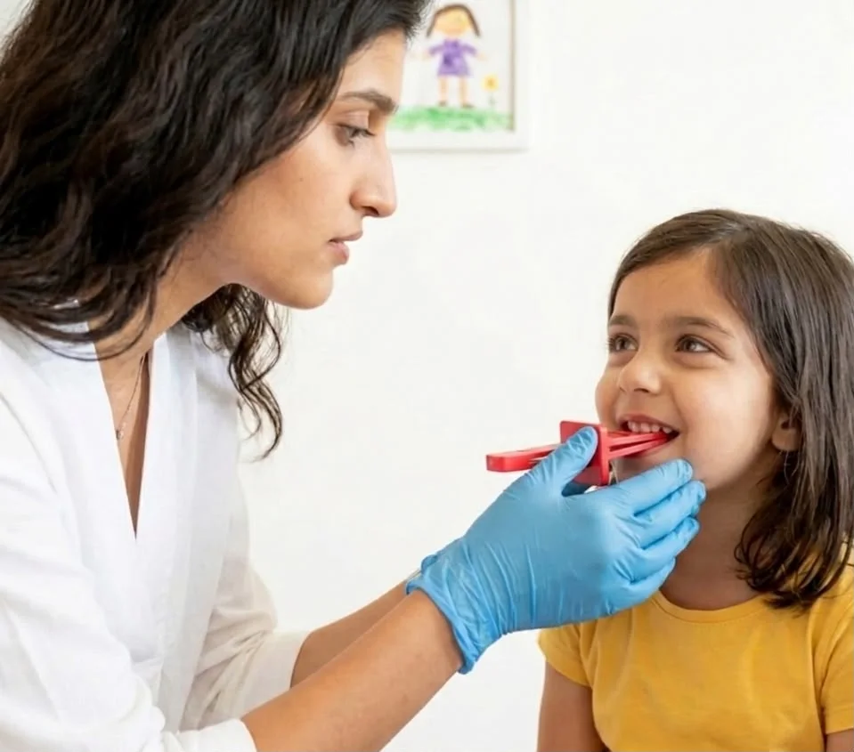 A child enjoying communication therapy